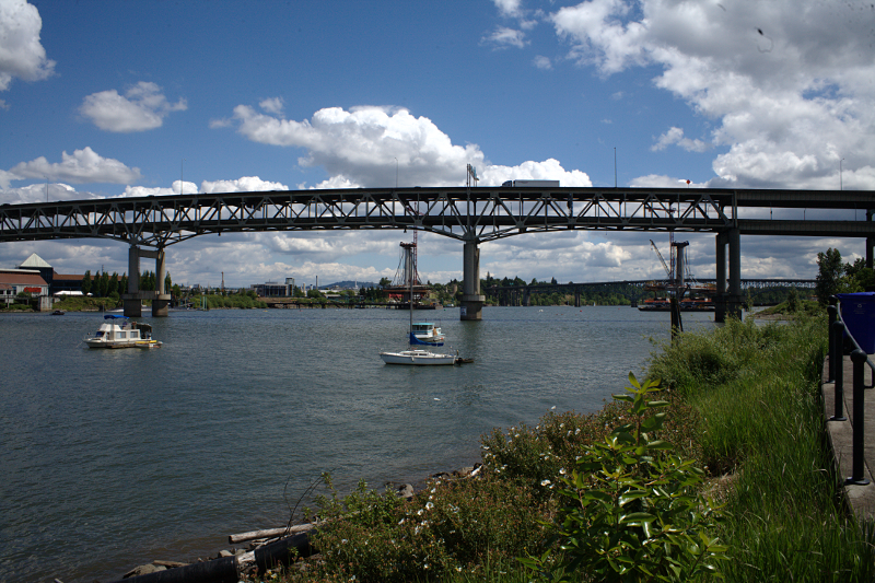 Willamette River and the Marquam Bridge