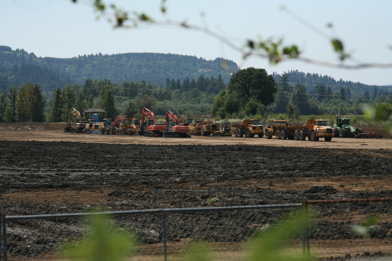 Bulldozers at Fernhill Wetlands