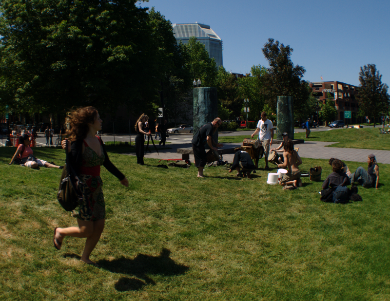 drum circle in North Waterfront Park
