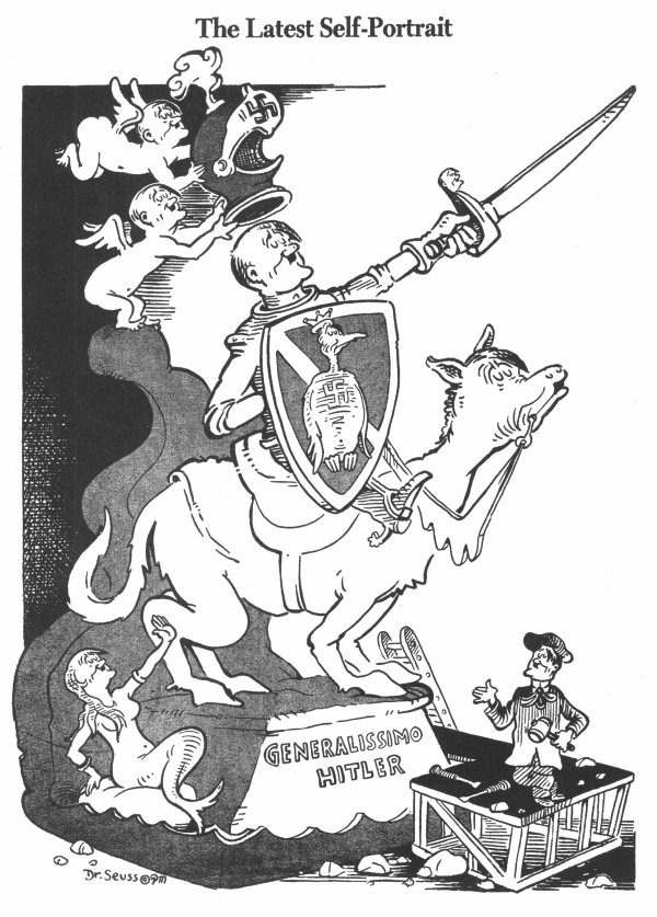 Dr. Seuss satire of Hitler as a knight in shining armor