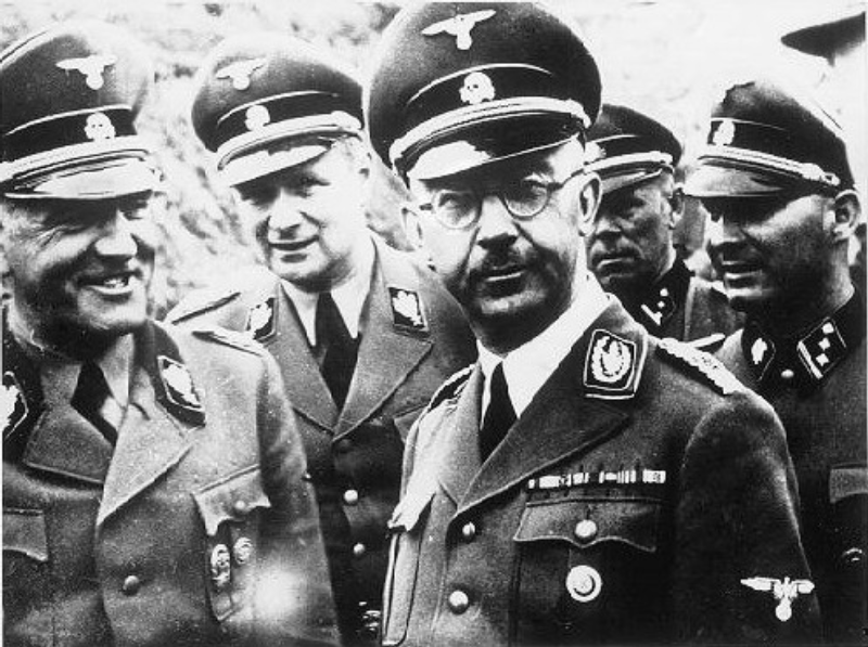 Heinrich Himmler with an SS entourage at Mauthausen in 1941