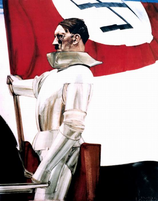 painting by Lanziger: Hitler the Standard Bearer