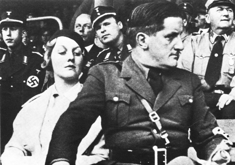 Diana Guiness (nee Diana Mitford, later Lady Diana Mosley) and Putzi Hanfstaengl,
at the 1934 Nuremberg Nazi Party Day Rally